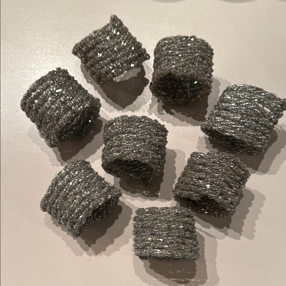Silver Sparkling Napkin Rings